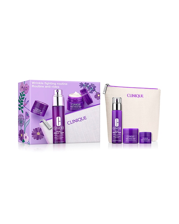Kit Antirrugas Smart - Sérum, Creme Facial e Creme de Olhos, Um trio inteligente antienvelhecimento, inclui um sérum em tamanho normal.<br>